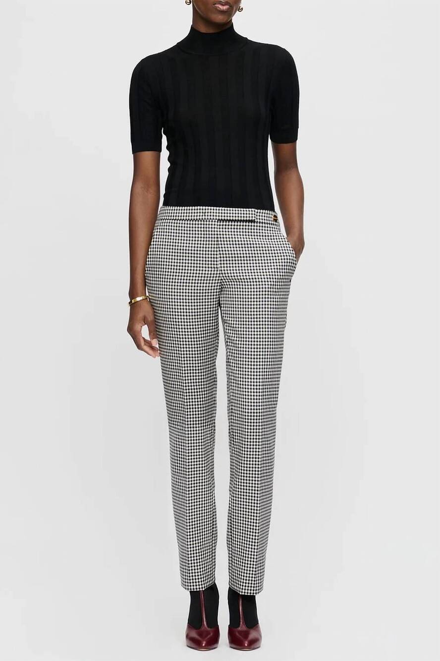 NEW CALLAS MILANO teddy wool pant in black/ white